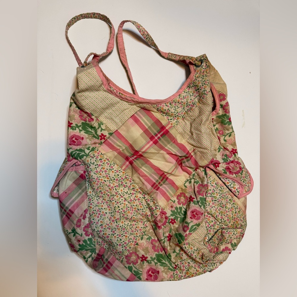 Y2k Patchwork Floral Backpack - image 1